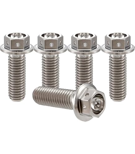 Amazon | Rison チタンボルト チタンフランジ六角ボルト M6x1.0x20mm