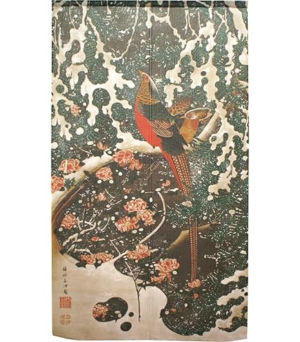 Amazon｜のれん 伊藤若冲 葡萄図 日本画 タペストリー ポスター 幅85cm