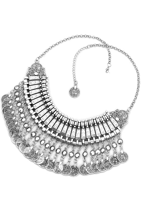 athizay necklace Indian oxidised silver 