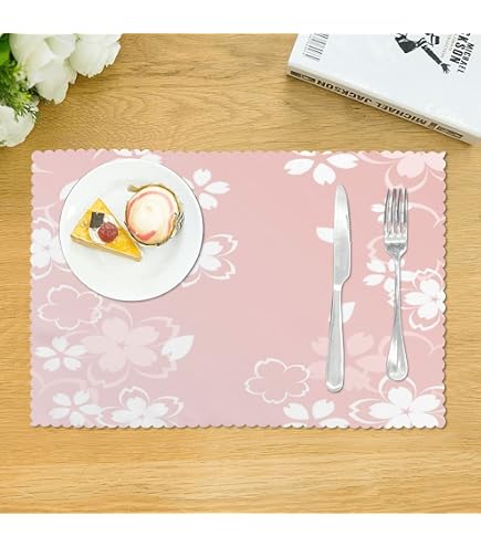 Amazon｜ランチョンマット 4枚セット 薔薇 花 赤い 花柄 おしゃれ