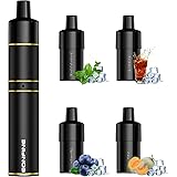 Eonfine 電子タバコ vape ベイプ 新フレーバー4個付き べいぷ本体 約7000口吸引可能 水蒸気タバコ 禁煙グッズ 電子たばこ 爆煙 ニコチン タール無し ブラック