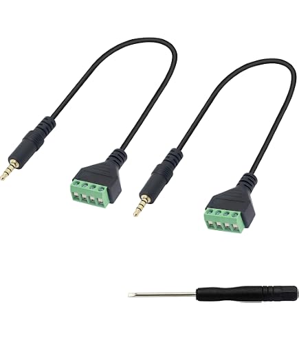 2x Adapterkabel 3,5mm TRRS Auf Schraubklemme (30cm) - Audio-Adapter Zum Selberverkabeln Ohne Löten