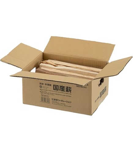 Amazon | 【くまはぎの薪】 3kg×4箱 薪の長さ約44cm 針葉樹