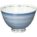 波佐見焼 軽量 飯碗 (大) カラードット柄 青色 電子レンジ 食洗器可 日本製 14777