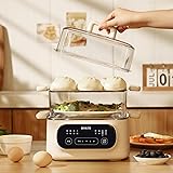 電気蒸し器 BelleLife スチームクッカー 2段 蒸し器 多機能 電気 スチームクッカー 9.3L 電気汽船 家庭用 二層蒸し器 朝食用機械 卵蒸し器 スチーマー 24H予約タイマー/6H保温 乾燥防止保護付き 日本語の取扱説明書