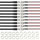 GTIWUNG 10個 DC 12V 電源コネクタ, DC 2.1mm x 5.5mm ジャック, 2.1 x 5.5mm PCB マウント, DC電源接続ケーブル DC 電源 ジャック ソケット DC電源ピグテールオス メス