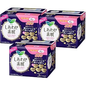 【まとめ買い】ロリエ しあわせ素肌 ふんわりタイプ 特に多い夜用 羽つき 35cm 8コ入×3セット