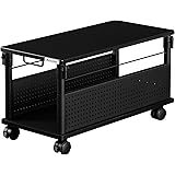 Bauhutte ( バウヒュッテ ) 昇降式 L字デスク ロータイプ パソコンラック pcラック ( 幅 32 × 奥行 67 高さ 36.5-46 cm ) ブラック BHD-670L-BK