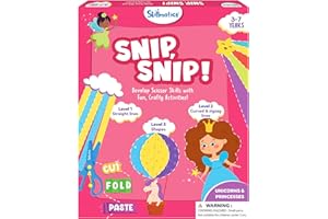 Skillmatics Scissor Skills Activity Book - Snip Snip, 25 Fun Cutting & Creative Activities for Preschoolers, 2 Child-Safe Scissors, Fine Motor Skills Craft Kit, Gifts for Kids Ages 3, 4, 5, 6, 7