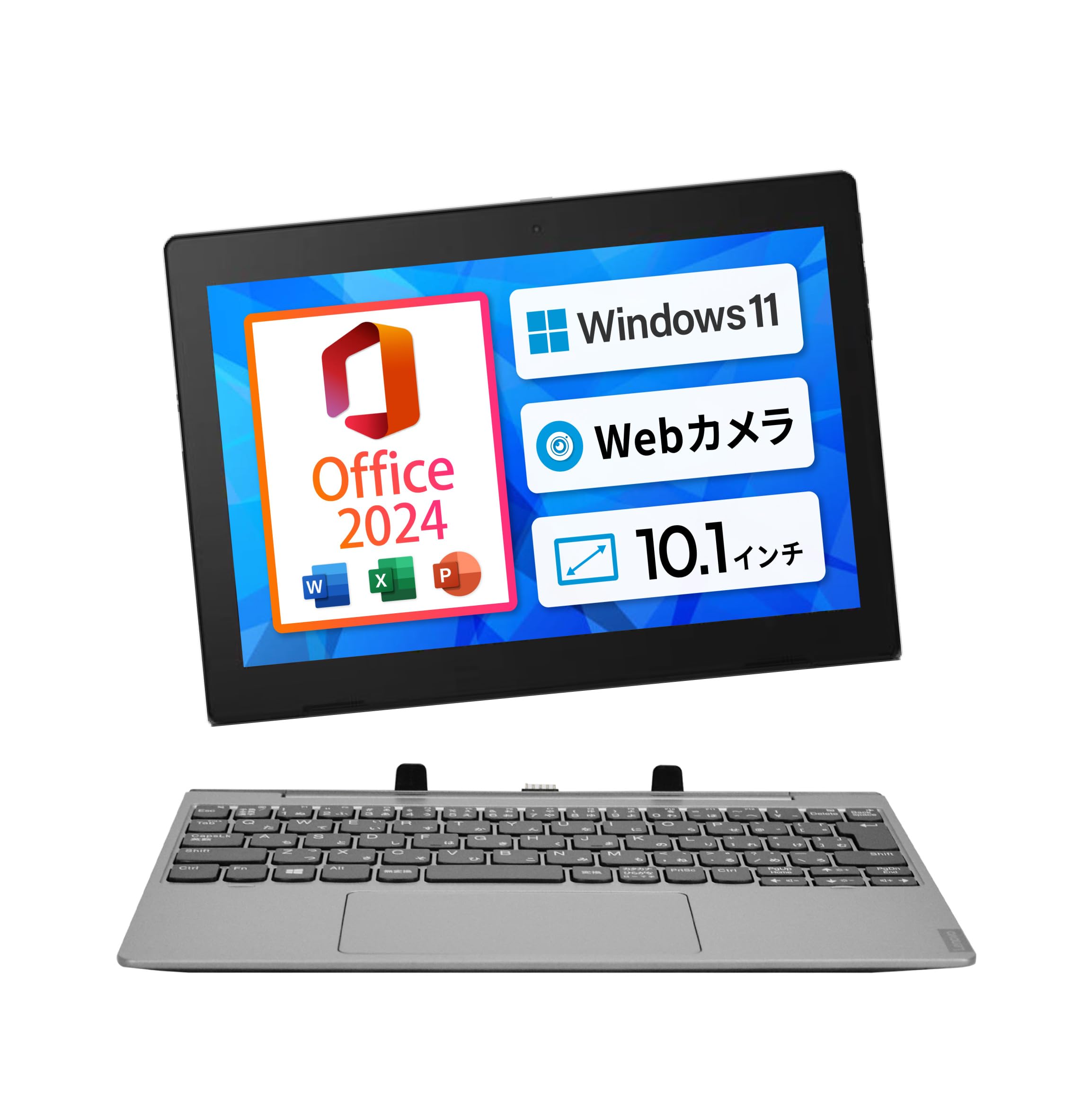 MS Office 2024 Equipped with H&B, 2-in-1 Laptop, Touch Panel Compatible, IdeaPad D330, Windows 11Pro, 10.1 Type, HD IPS LCD, Intel Celeron Memory, 4 GB eMMC, 64 GB Webcam, Type-C USB3.1, Japanese