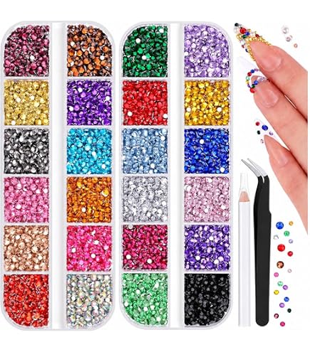 Amazon | ラインストーン カラー 大容量 1.4mm~8mm 13色 SS3~SS40