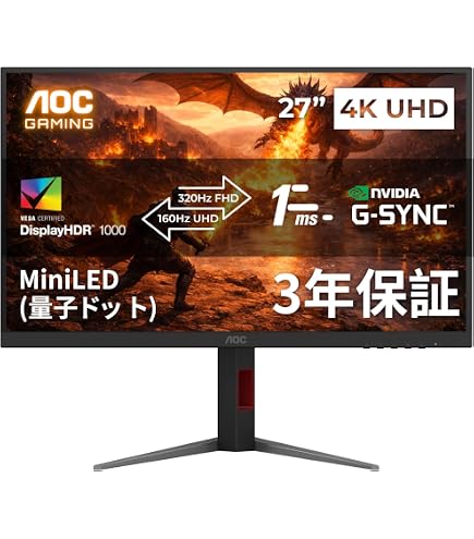 Amazon.co.jp: AOC Q27G4ZD 27インチ QD OLED ゲーミングモニター QHD
