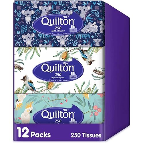 Quilton 2-Ply Hypo-Allergenic Facial Tissue 12 packs