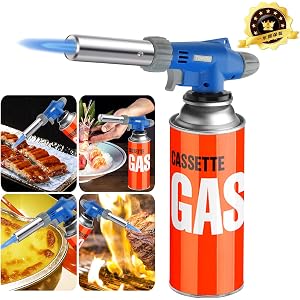 【bertemu 2020最新】トーチバーナー ガスバーナー料理用 トーチ 900℃～1300℃ 炎調整可能 BBQ/料理/お菓子作り/炭火起こし/溶接などに対応 (blue)