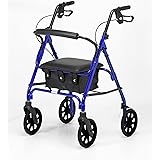 Days 105 Wheeled Rollator, Mobility Aid for Disabled or Elderly, Lightweight, 8" Wheels, Blue