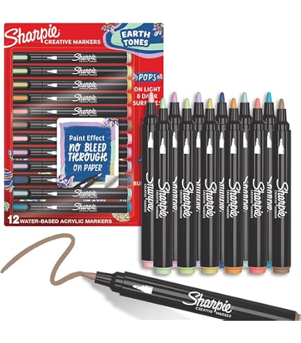 Amazon | Sharpie クリエイティブマーカー アーストーン水性アクリル