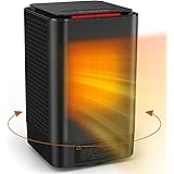 セラミックヒーター 小型 電気ストーブ 足元 暖房器具 自動首振り 3段階切替 大風量 セラミックファンヒーター 温風 速暖 電気ヒーター 卓上 省エネ 過熱保護 転倒オフ機能 コンパクト ミニヒーター 脱衣所 トイレ 洗面所 一年保証 ブラック