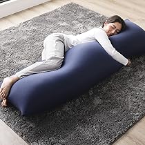 Amazon.co.jp: ビーズクッション 特大 抱き枕 ネイビー 150cm