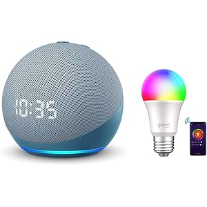 【新型】Echo Dot (エコードット) 第4世代 - 時計付きスマートスピーカー with Alexa、グレーシャー…