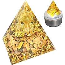 【大人気！再販】最強金運☆元宝のピラミッド型オルゴナイト②（叶えるオイル封入） Amazon.co.jp: オルゴナイト ピラミッド型 60x60mm タイガーアイ