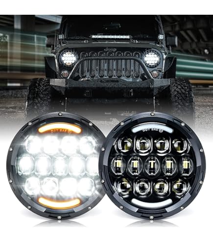 Amazon | Xprite 4インチ アンバー LED フォグライト 2007-2018 ジープ