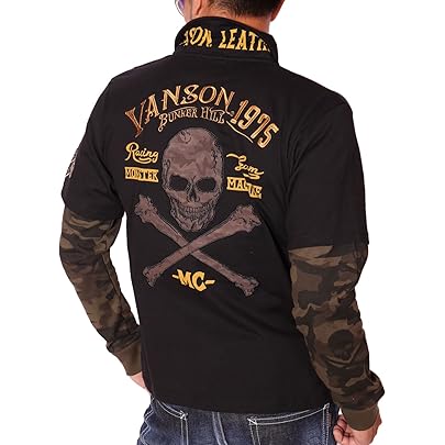 Amazon | [バンソン] スカル ロンT NVLT-2411 長袖Tシャツ ベア天