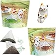 ねこ茶 ティーバッグ セット 釣り (深蒸し茶・ほうじ茶) 可愛い お茶 プチギフト 誕生日 プレゼント 猫のフィギュア付き