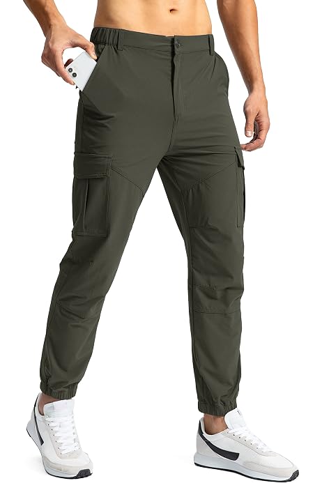 PULI Men's Hiking Cargo Pants Joggers 