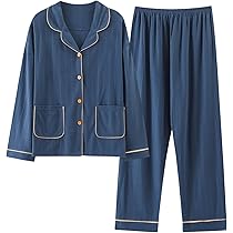 Amazon | [Akihee] パジャマ レディース 綿100％ 長袖 コットン