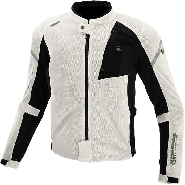 Komine JK-1283 07-1283 Protective Full Mesh Motorcycle Jacket for Spring and Summer, CE Standard, Mesh Material, Protectors, Silver/Black, Men’s L - 1