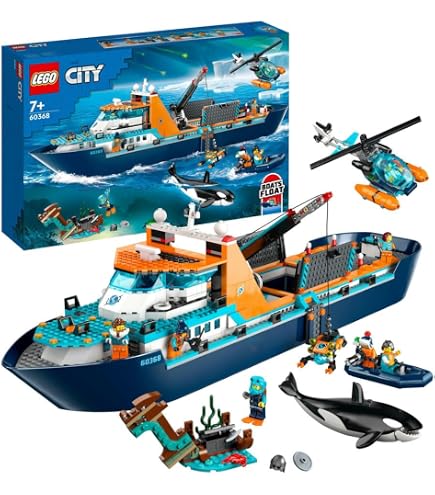 LEGO City Arctic Explorer Ship 60368 Building Toy Set, Fun Toy