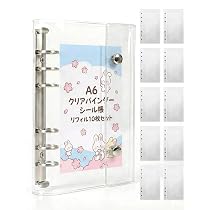 Amazon.co.jp: CLUCKHUB シール帳 A6 バインダー クリア 6穴 【透明差