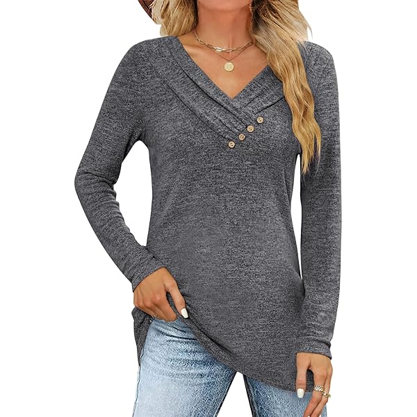 Furnex Plus Size Winter Tunic - Cowl Neck Long Sleeve Blouse For Women, Casual & Maternity Friendly