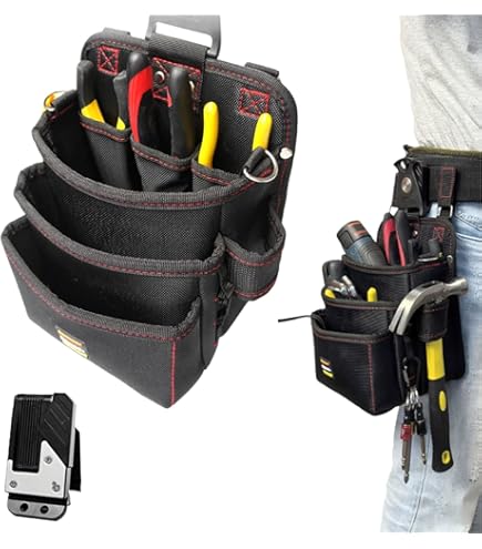 Amazon.co.jp: K-WORK カワタッチ工具差し付き腰袋 赤x黒 PW-52 [安全