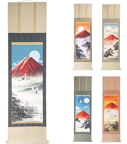 Amazon.co.jp: 掛軸 掛け軸 「紅梅鳩図」 宮本武蔵 尺五 桐箱 幅54.5