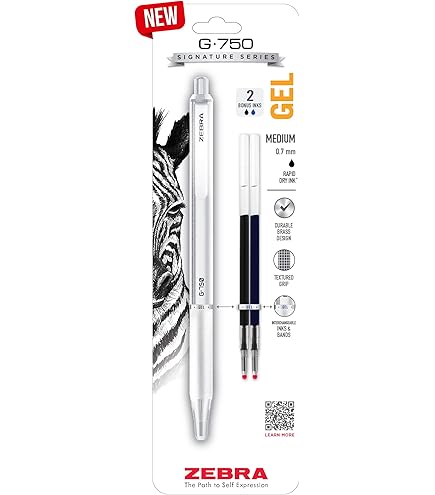 Zebra Pen Tactical Bundle: X-701 Ballpoint & G-450 Gel Pen - Refillable Black Pens