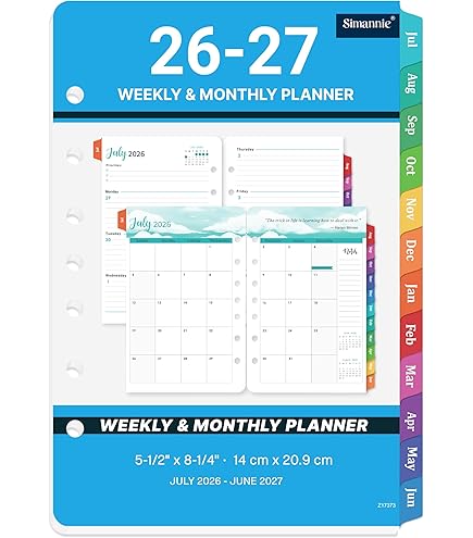 Amazon.co.jp: 2026-2027年 プランナー用リフィル – 2026年7月~2027年6