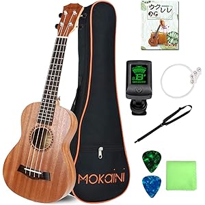 【初心者セット】 Mokainiソプラノ ウクレレ Ukulele 高級なマホガニ―材 23インチウクレレ 【ウクレレバ…