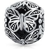 [Bling Jewelry] 庭の昆虫のヴィンテージ・スタイルのフィリグリーのバレルの円形の蝶の魅力のビードは女性の母 .925 のスターリング・シルバーのためのヨーロッパのブレスレットに合います