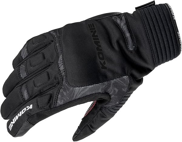 Komine GK-801 1010 Carthage Protective Winter Motorcycle Gloves, For Fall, Winter and Spring, Waterproof, Cold Protection, Stretchy Material, with Protectors, Size 3XL, Black Marble - 1
