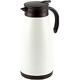 パール金属 ポット 卓上ポット テーブルポット 1.5L ステンレス製 保温 保冷 ホワイト×ブラウン エコット HB-4382