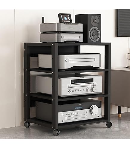 Amazon | Sound Magic HS03BB 艶消し黒棚板 黒支柱 オーディオラック