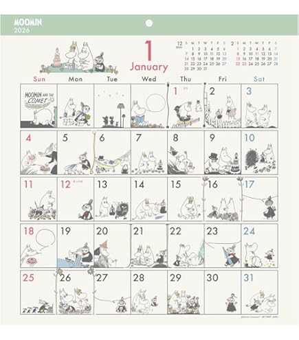 Amazon.co.jp: 2025年 ムーミン コミックデザイン カレンダー No