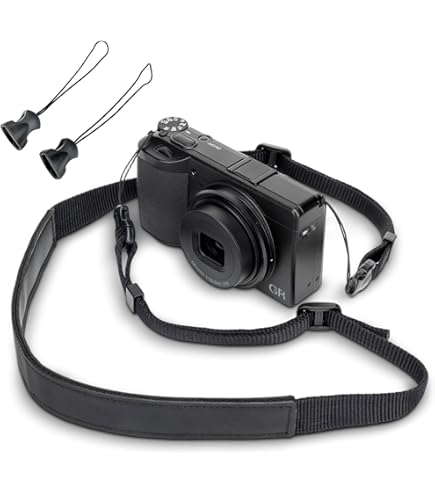 【純正ストラップ付】RICOH GR DIGITAL Ⅱ Amazon | RICOH ネックストラップ ST-2 ブラック 【 2点吊りネック
