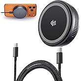 THREEKEY マグセーフ充電器 Qi2認証 25W急速充電 高風量冷却ファン搭載 | 磁気自動位置合わせで置くだけ充電。iPhone 17/16シリーズ対応。2m高耐久編み込みUSB-C to Cケーブル付属。デスクワークや就寝時の充電に最適。