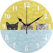 Amazon.co.jp: Chovvy 掛け時計 壁掛け時計 ネコ 猫 猫柄 黒猫