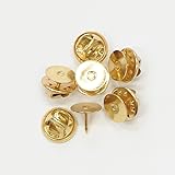 ピンバッチ 留め具 金具 パーツ ゴールド10mm (6個) 4077-1