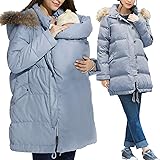 Sweet Mommy ママコート 抱っこ対応 モッズ風 ダウン90％ ファー付きフード ダッカー付き マタニティ