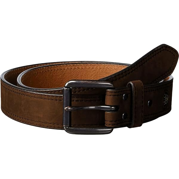 Ariat Men's Classic Belt With Double Keepers - Genuine Leather Western Style (Brown, 40)