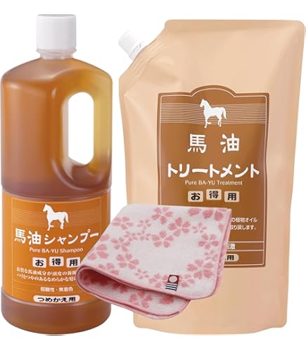 Amazon | アズマ商事の馬油シャンプー、トリートメント（小ボトル）の